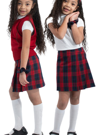 School Uniform Girls Two-Sided Pleated Skort Plaid #94 by hello nella
