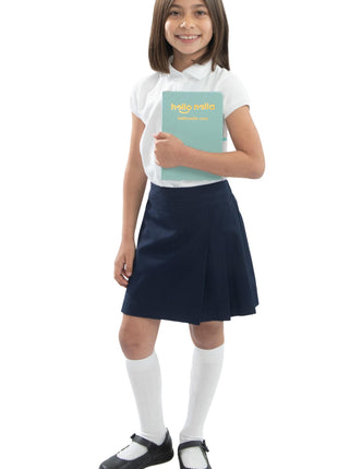School Uniform Girls Two-Sided Pleated Solid Skort by hello nella