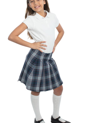 School Uniform Girls Box Pleat Skirt Top of The Knee Plaid #82 by hello nella