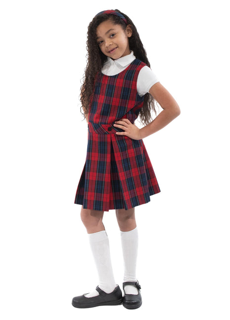 School Uniform Girls Plaid Jumper Top of The Knee Plaid #94 by hello nella