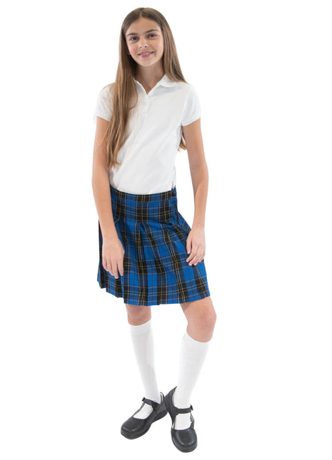 School Uniform Girls Box Pleat Skirt Top of The Knee Plaid #92 by hello nella