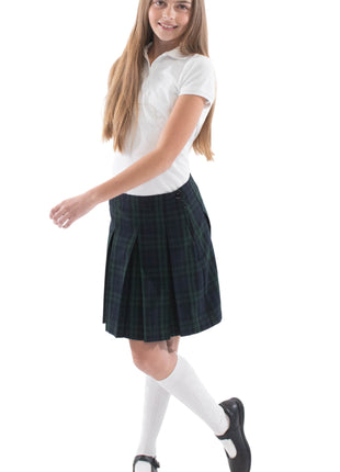 School Uniform Girls Box Pleat Skirt Top of The Knee Plaid #79 by hello nella