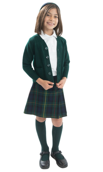 School Uniform Girls Two-Sided Pleated Plaid Skort