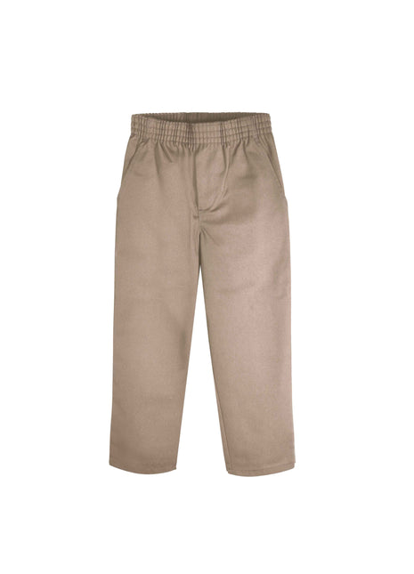 Pantalones de sarga con cintura elástica para niños pequeños de uniforme escolar