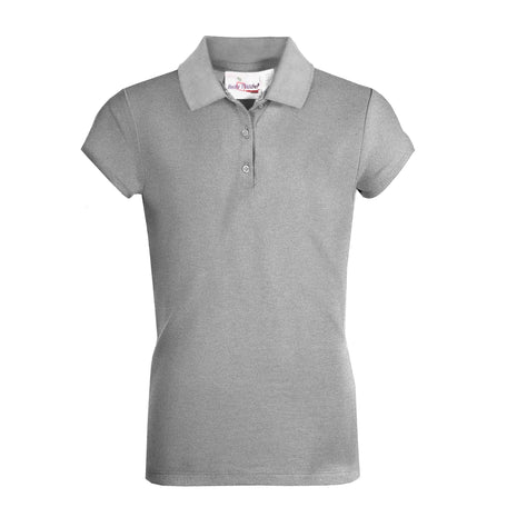 Uniformes escolares para niñas, manga corta, ajuste femenino, polo de piqué