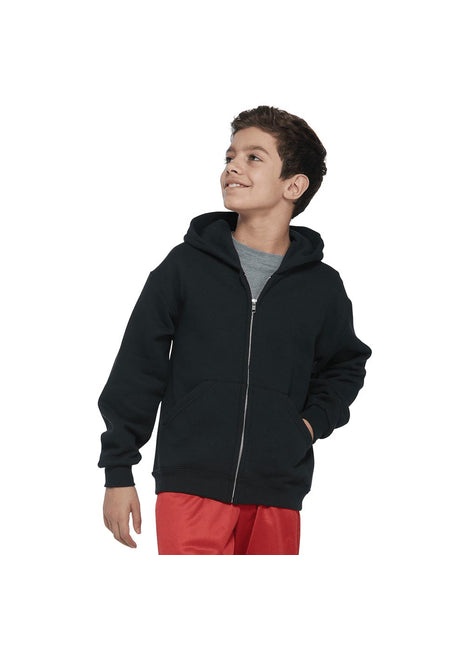 School Uniform Kids Classic Full Zip Hooded Sweatshirt by Soffe