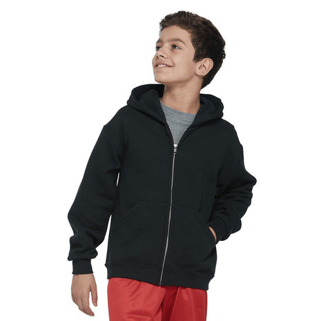 School Uniform Kids Classic Full Zip Hooded Sweatshirt by Soffe