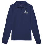 Girls Long Sleeve Feminine Pique Polo