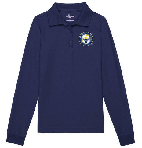 Girls Long Sleeve Pique Polo (Prek-6TH)