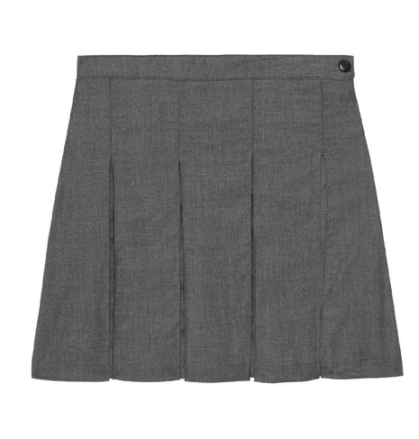 School Uniform Girls Solid Color Box Pleat Skirt Top of the Knee by hello nella