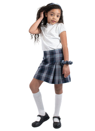 Falda pantalón plisada de dos caras para niña de uniforme escolar a cuadros #82