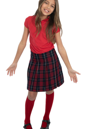 School Uniform Girls Box Pleat Skirt Top of The Knee Plaid #36 by hello nella