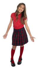 School Uniform Girls Box Pleat Skirt Top of The Knee Plaid #36 by hello nella