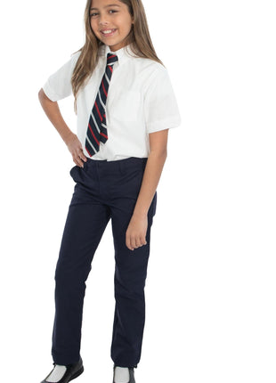 Pantalones de pierna recta con frente plano para niñas de uniforme escolar de Becky Thatcher 