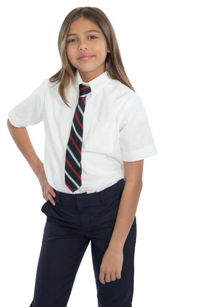 Camisa de vestir Oxford de manga corta para niñas de uniforme escolar
