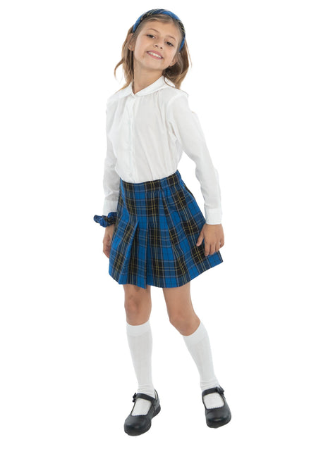 Blusa Peter Pan de manga larga para niña de uniforme escolar