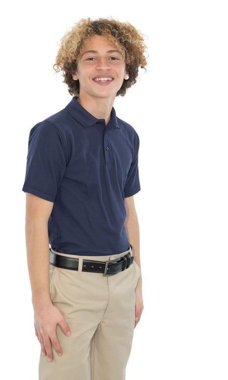 Camiseta polo de piqué de manga corta para niños con uniforme escolar de Tom Sawyer