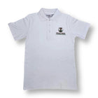 FINAL SALE School Uniform Kids White Short Sleeve Polo Shirt W/ Embroidered Logo
