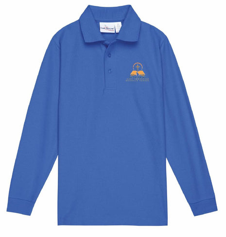 Kids Long Sleeve Pique Polo (Prek-8TH)