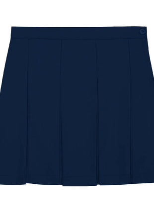 School Uniform Girls Solid Color Box Pleat Skirt Top of the Knee by hello nella