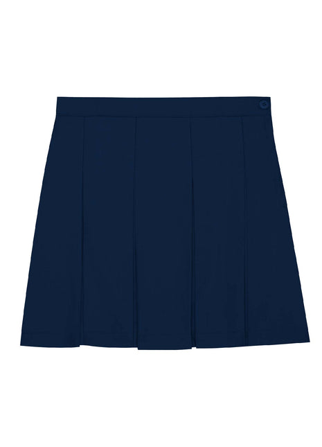 School Uniform Girls Solid Color Box Pleat Skirt Top of the Knee by hello nella