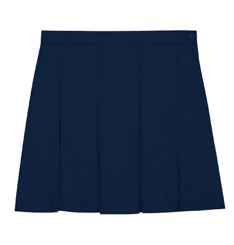 School Uniform Girls Solid Color Box Pleat Skirt Top of the Knee by hello nella