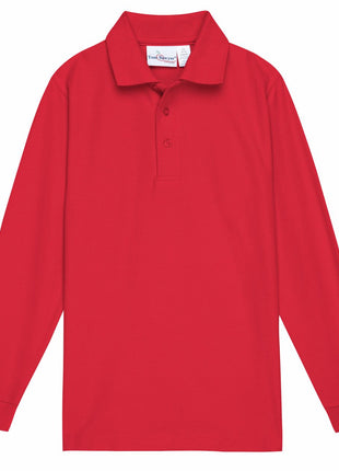 School Uniform Kids Long Sleeve Pique Polo Shirt by Tom Sawyer