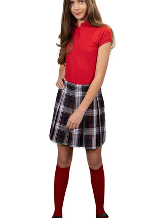 School Uniform Girls Box Pleat Skirt Top of The Knee Plaid #50 by hello nella