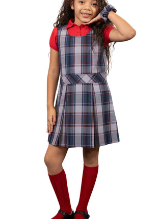 Uniforme escolar Niñas Plaid Jumper Parte superior de la rodilla Plaid #82