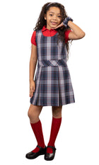 Uniforme escolar Niñas Plaid Jumper Parte superior de la rodilla Plaid #82