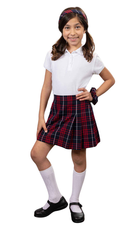 Falda pantalón plisada de dos caras para niña de uniforme escolar a cuadros #36