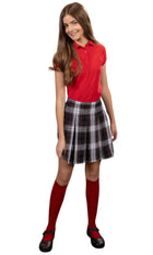 School Uniform Girls Box Pleat Skirt Top of The Knee Plaid #50 by hello nella