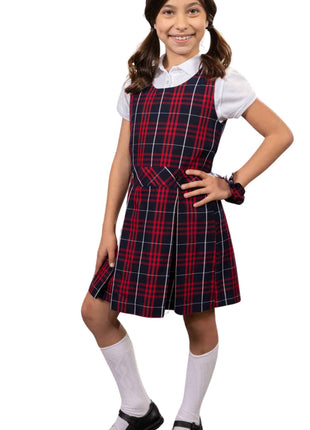 School Uniform Girls Plaid Jumper Top of The Knee Plaid #36 by hello nella