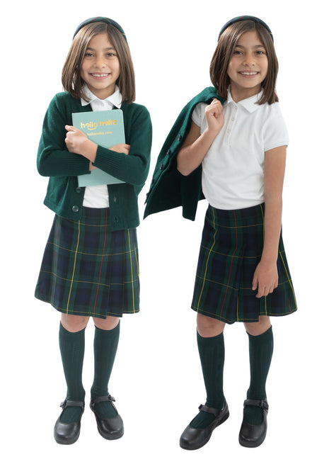 School Uniform Girls Two-Sided Pleated Skort Plaid #83 by hello nella