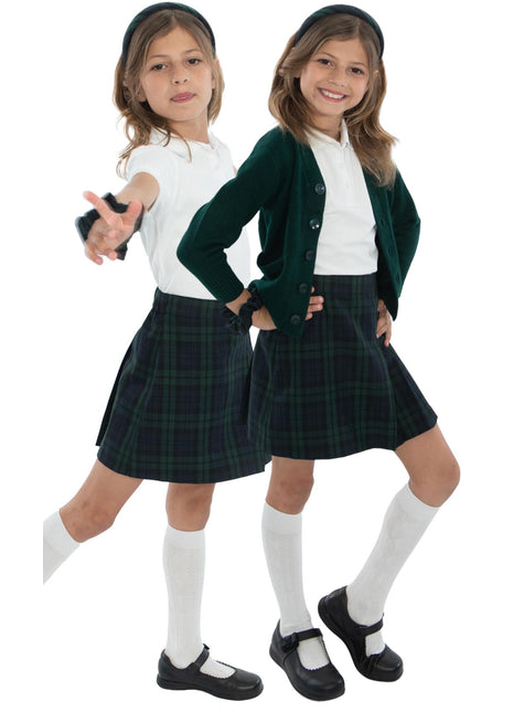 Falda pantalón plisada de dos caras para niña de uniforme escolar a cuadros #79