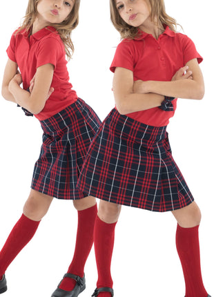 School Uniform Girls Two-Sided Pleated Skort Plaid #36 by hello nella