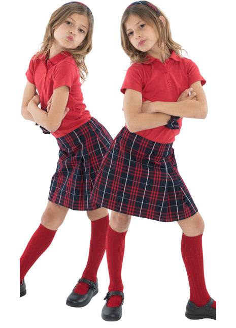Falda pantalón plisada de dos caras para niña de uniforme escolar a cuadros #36