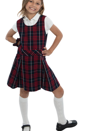 School Uniform Girls Plaid Jumper Top of The Knee Plaid #36 by hello nella