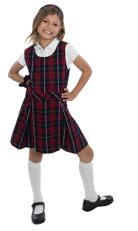 School Uniform Girls Plaid Jumper Top of The Knee Plaid #36 by hello nella