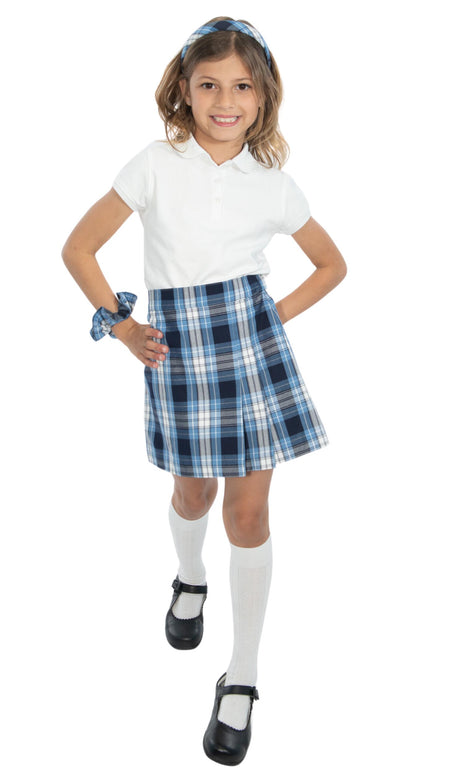 School Uniform Girls Two-Sided Pleated Skort Plaid #76 by hello nella