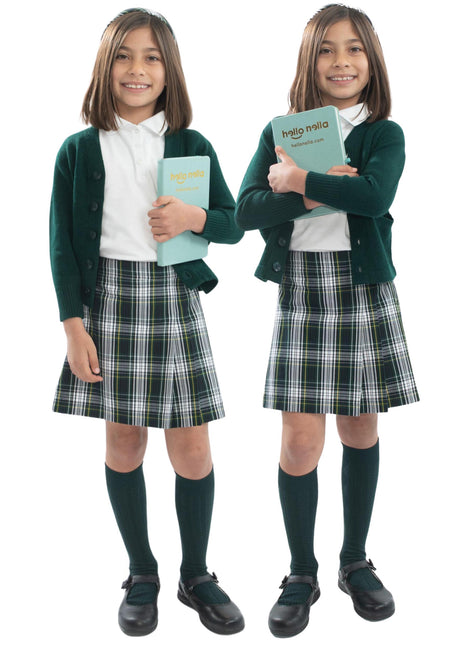 School Uniform Girls Two-Sided Pleated Skort Plaid #61 by hello nella