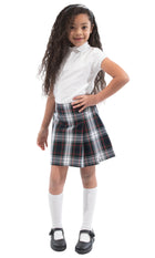 School Uniform Girls Two-Sided Pleated Skort Plaid #50 by hello nella