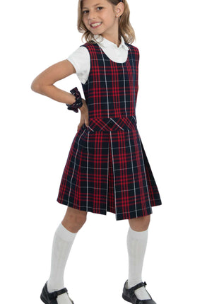 School Uniform Girls Plaid Jumper Top of The Knee Plaid #36 by hello nella