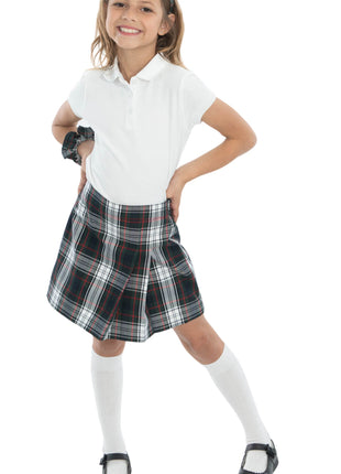 School Uniform Girls Two-Sided Pleated Skort Plaid #50 by hello nella
