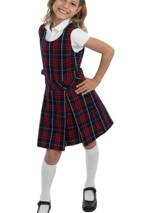 School Uniform Girls Plaid Jumper Top of The Knee Plaid #36 by hello nella