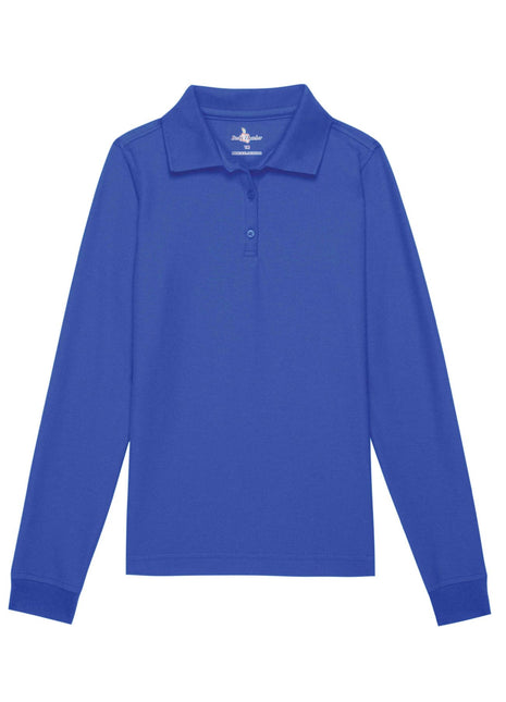 School Uniforms Girls Long Sleeve Feminine Fit Pique Polo Shirt By Becky Thatcher