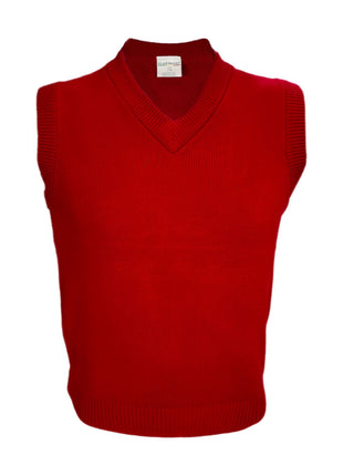 Chaleco de suéter con cuello en V para niños de uniforme escolar 
