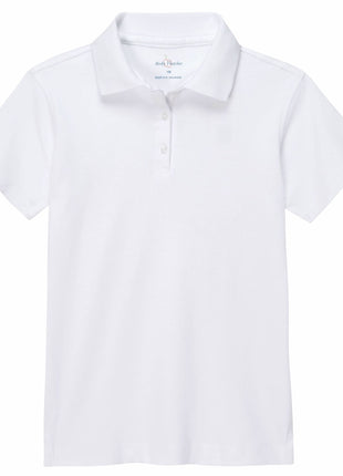 Uniformes escolares para niñas, manga corta, ajuste femenino, polo interlock