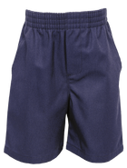 Pantalones cortos de sarga con cintura elástica para niños pequeños de uniforme escolar