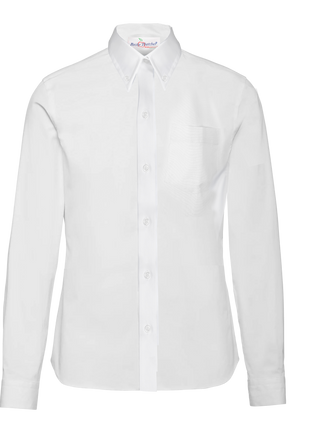 Camisa de vestir Oxford de manga larga para niñas de uniforme escolar